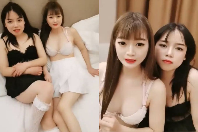 小姐姐十九岁白皙美乳无毛粉穴妹子带闺蜜双飞,撸硬轮流上位骑坐自己动大力抽插猛操