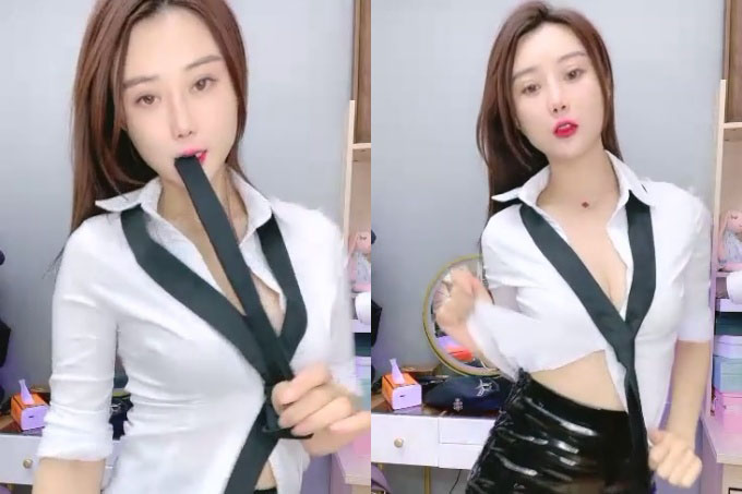 衬衣包臀裙性感女神！黑丝高跟鞋极品腿模！翘起大白臀极度诱惑，按摩器震穴，浪叫呻吟受不了